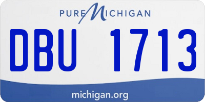 MI license plate DBU1713