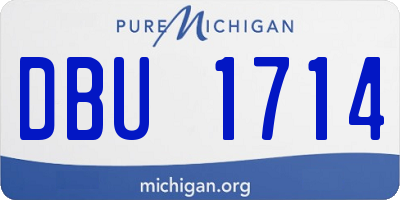 MI license plate DBU1714