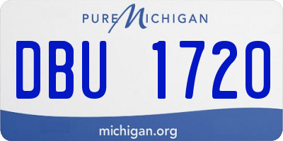 MI license plate DBU1720