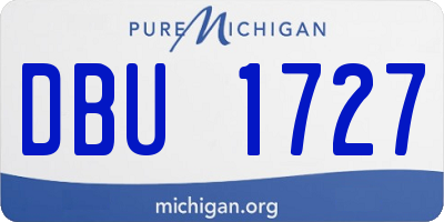 MI license plate DBU1727