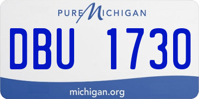 MI license plate DBU1730