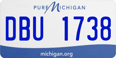 MI license plate DBU1738
