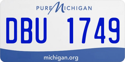 MI license plate DBU1749