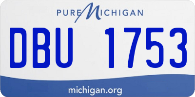 MI license plate DBU1753