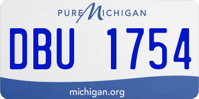 MI license plate DBU1754