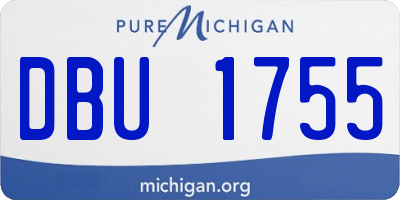 MI license plate DBU1755