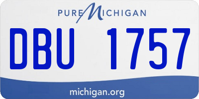 MI license plate DBU1757