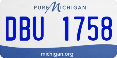 MI license plate DBU1758