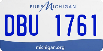 MI license plate DBU1761