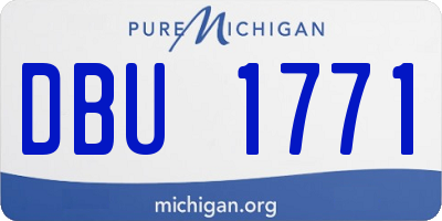 MI license plate DBU1771