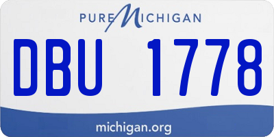 MI license plate DBU1778