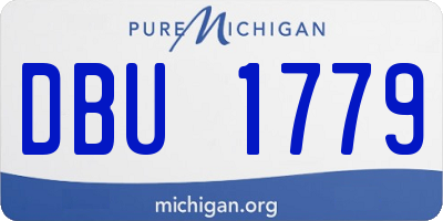 MI license plate DBU1779