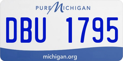 MI license plate DBU1795