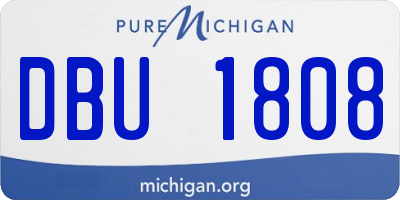 MI license plate DBU1808