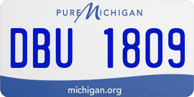 MI license plate DBU1809