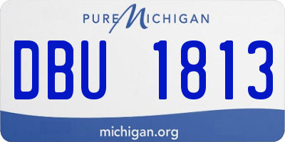 MI license plate DBU1813