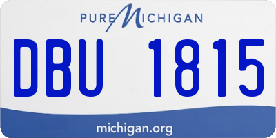 MI license plate DBU1815