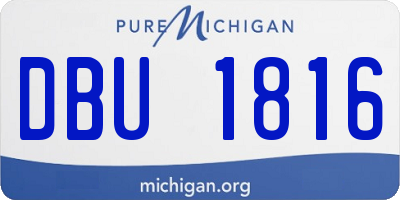 MI license plate DBU1816