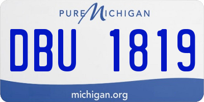 MI license plate DBU1819