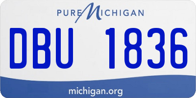 MI license plate DBU1836