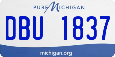 MI license plate DBU1837