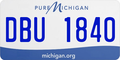 MI license plate DBU1840