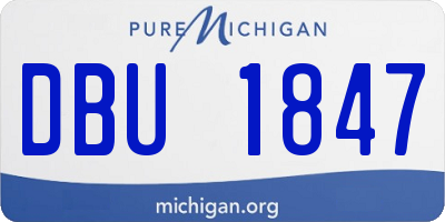 MI license plate DBU1847