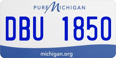 MI license plate DBU1850