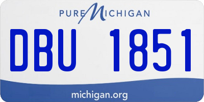 MI license plate DBU1851