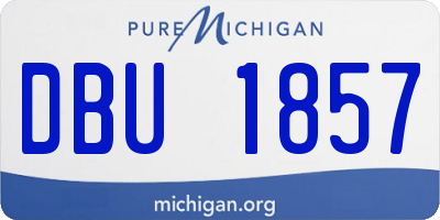 MI license plate DBU1857
