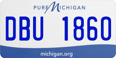 MI license plate DBU1860