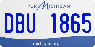 MI license plate DBU1865
