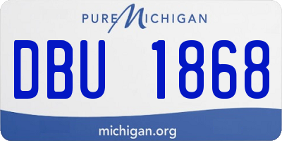 MI license plate DBU1868