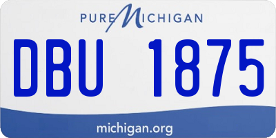 MI license plate DBU1875