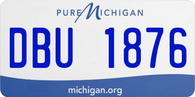 MI license plate DBU1876