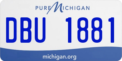 MI license plate DBU1881