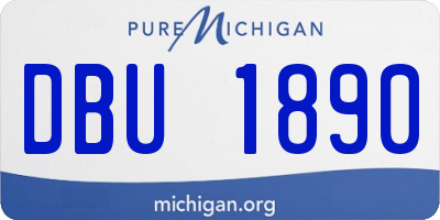 MI license plate DBU1890