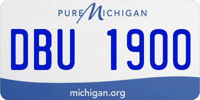 MI license plate DBU1900