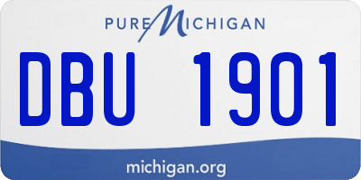 MI license plate DBU1901