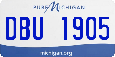 MI license plate DBU1905