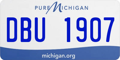 MI license plate DBU1907