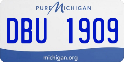 MI license plate DBU1909