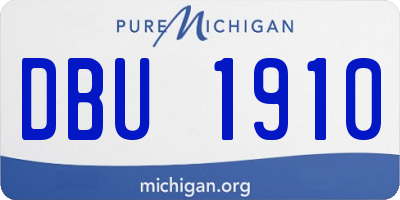 MI license plate DBU1910