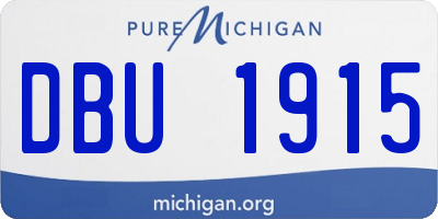 MI license plate DBU1915