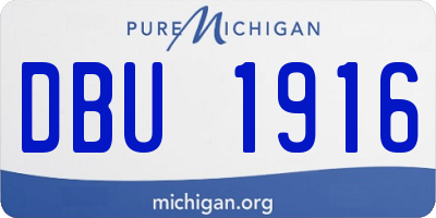 MI license plate DBU1916