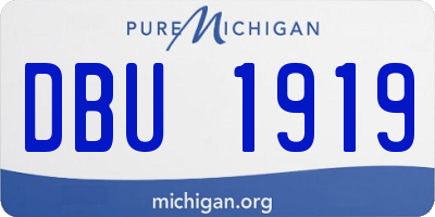 MI license plate DBU1919