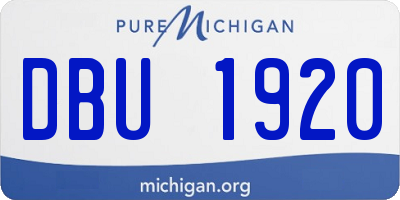 MI license plate DBU1920