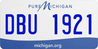 MI license plate DBU1921