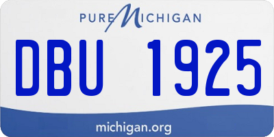 MI license plate DBU1925