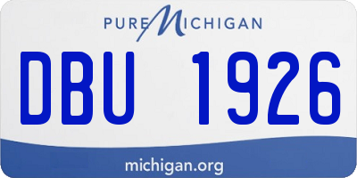 MI license plate DBU1926
